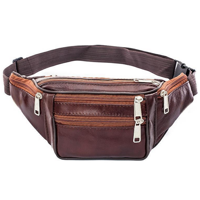Running Belt - Skórzana męska torba biodrowa na klatkę